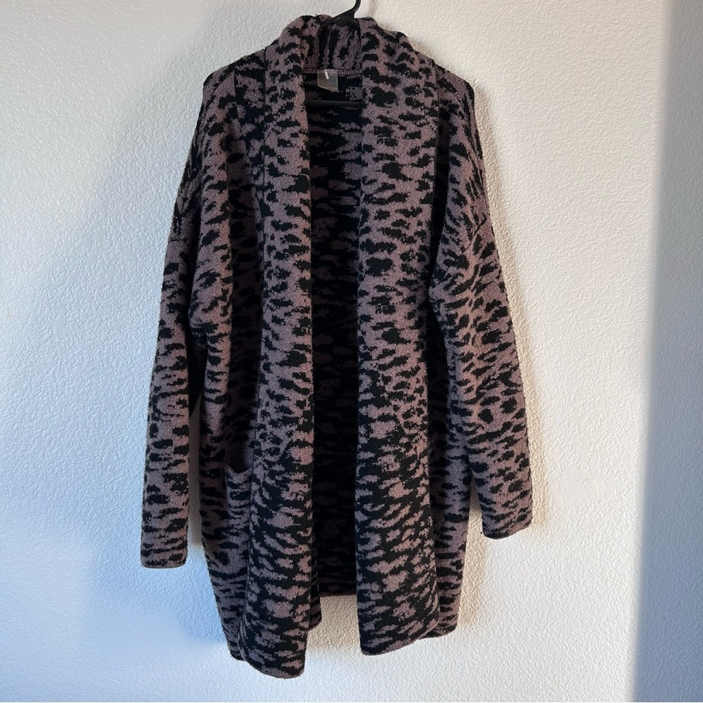 CALIA Black and Brown Heavyweight Duster Cardigan